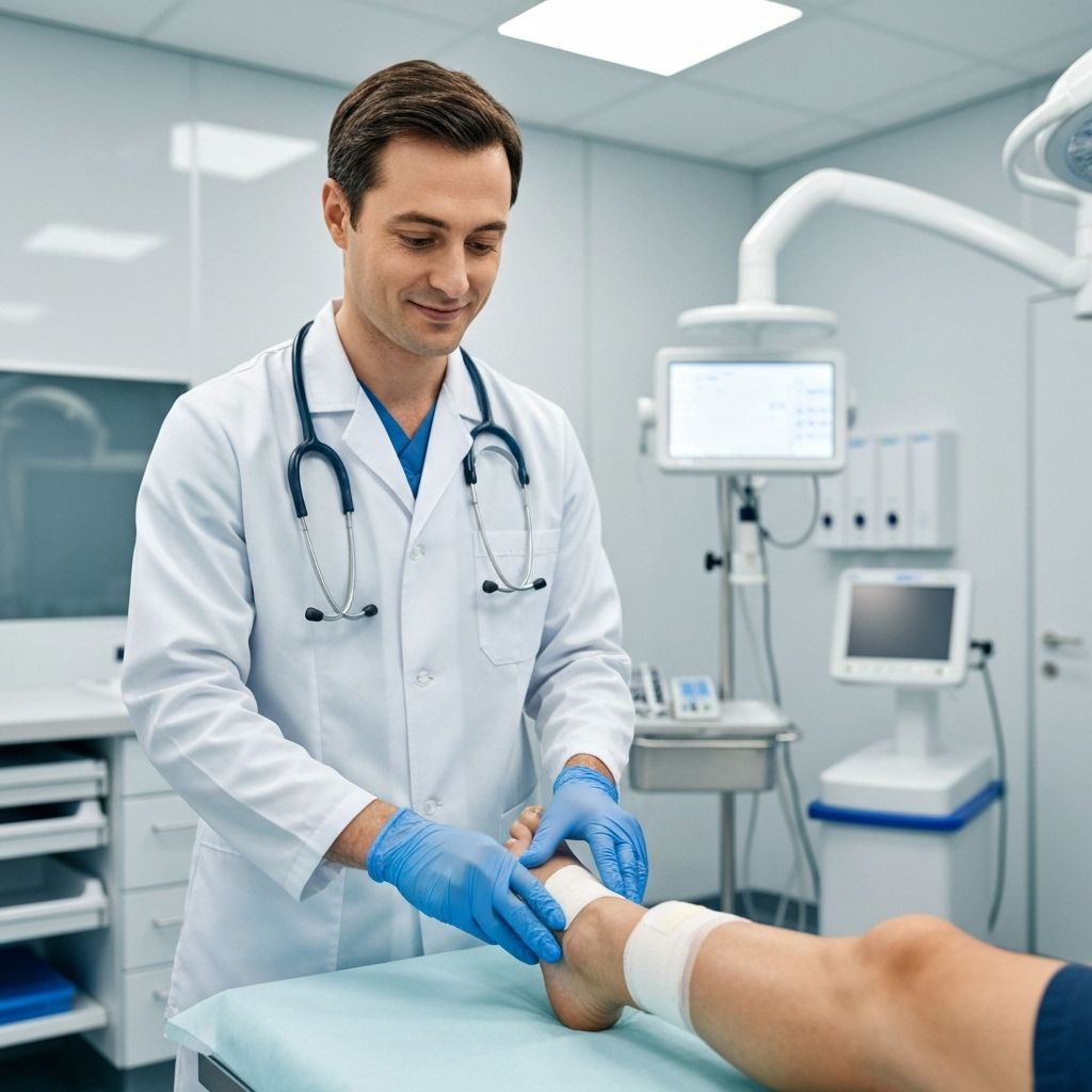 Clinician applying wound dressing